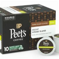 Decaf House Blend K-Cup® Pods (10Ct) · The signature Peet’s dark roast gives our Decaf House more body and complexity than almost a...