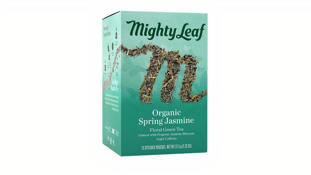 Organic Spring Jasmine Green Tea Pouches (15 Ct) · Fresh and uplifting green tea leaves, scented with jasmine.