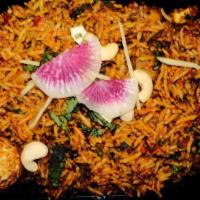 Vegan Mixed Vegetable Biryani · Vegetable biryani is an aromatic rice dish made by cooking basmati rice with mix veggies, he...