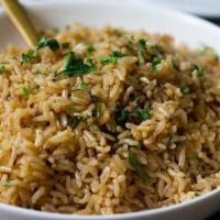 Vegan Brown Rice · Aromatic brown rice.