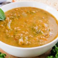 Vegan Big Lentil Soup · Lentil soup made with “yellow lentil”, also known as moong beans.