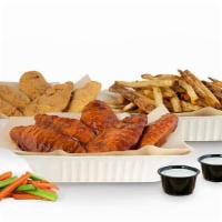 8 Piece Crispy Tender Pack · 8 Breaded Tenders with up to 2 sauces, 1 large side, veggie sticks, and 2 dips