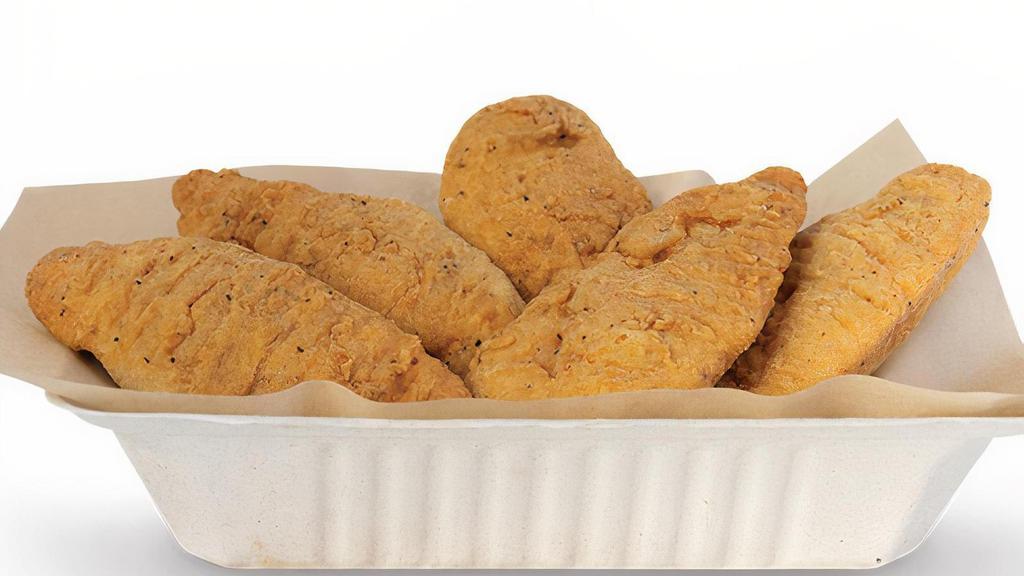 7 Crispy Tenders · 7 Breaded Tenders with up to 2 sauces *Dips & Veggie Sticks not Included*