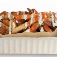 Buffalo Ranch Hand-Cut Fries · Large portion served with ranch and Buffalo Hot