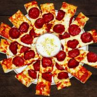 Pepperoni Bites (12 Pcs) · Pan cooked pizza bread, mozzarella cheese, topped with pepperoni slices. Served with marinar...