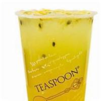 Ladybug · Passion fruit jade green tea with real kumquat juice.