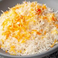 Pulao · Basmati rice with saffron cumin cardamom and cinnamon.