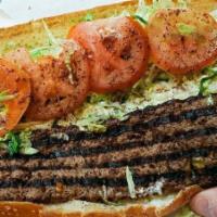 Persian Burger Sandwich (Halal) · Seasoned, ground lamb sandwich.