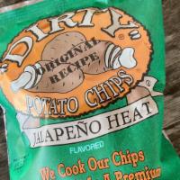 Jalapeno Chips · One bag of spicy jalapeno kettle chips.