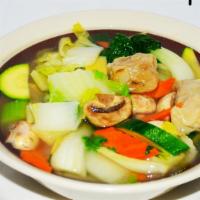 1. Won Ton Soup · With fresh mix veggies in clear chicken broth