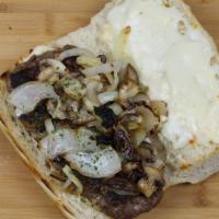 Mushroom Burger · Sautéed mushroom and onions or Creamy Bleu Cheese