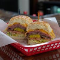 12. The Manwich · Hot Pastrami, Roast Beef, Salami, and choice of cheese.
