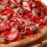 All Meat Pizzas (Small) · Signature red tomato sauce on our original crust, topped with mozzarella cheese, pepperoni, ...