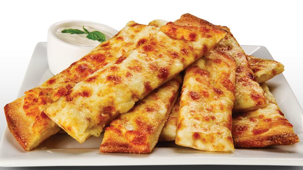 Cheezee Garlic Bread - Large · A classic favorite! Signature creamy garlic sauce topped with mozzarella cheese and served with ranch sauce.