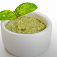 Creamy Pesto Sauce · Our signature blend of basil, pine nuts, garlic, and olive oil mixed with a smooth creamy ba...