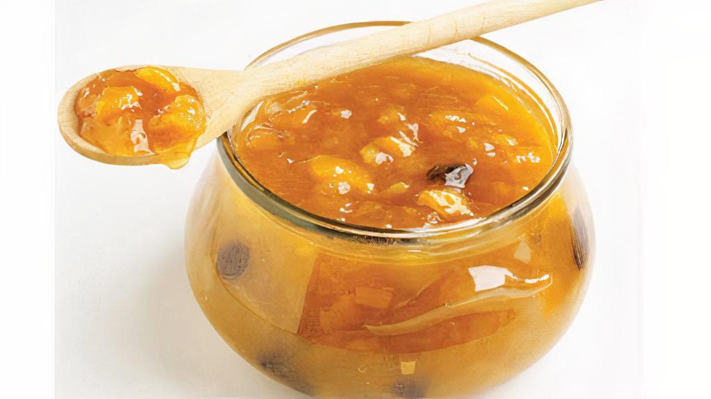 Mango Chutney · Sweet relish made from mangoes, herbs, and spices.