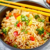 Vegetable Fried Rice · Vegetables and rice stir-fried with spices.