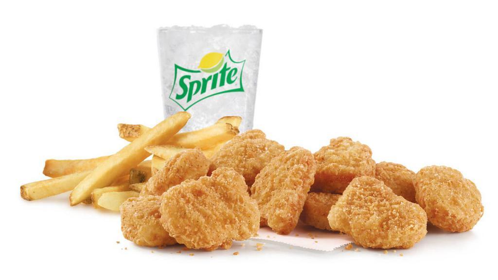 10 Pc. Nuggets Combo · 100% white-meat chicken breaded to crispy perfection and served with your choice of 6 dipping sauces including Buttermilk Ranch, BBQ, Sweet & Sour, Honey Mustard, or Ghost Pepper Ranch. They’re trending in our restaurants and Twitter feed alike.