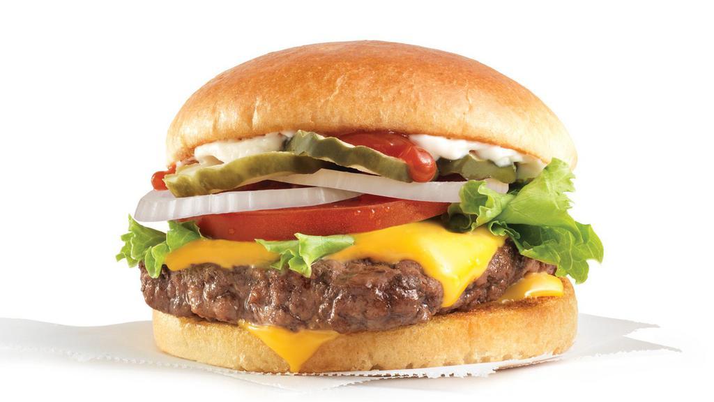 Dave'S Single® · It's our classic the way Dave intended! A juicy quarter pound of fresh, never frozen beef decorated with premium toppings all between a warm toasted bun.