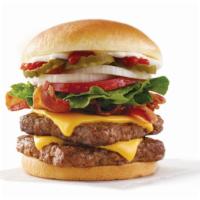 Big Bacon Classic® Double · A half-pound* of fresh, never-frozen beef, Applewood smoked bacon, American cheese, crisp le...