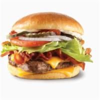 Big Bacon Classic® · A quarter-pound* of fresh, never-frozen beef, Applewood smoked bacon, American cheese, crisp...