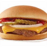 Cheeseburger · Just the right size cheeseburger - Wendy's Junior Cheeseburger with 100% fresh North America...