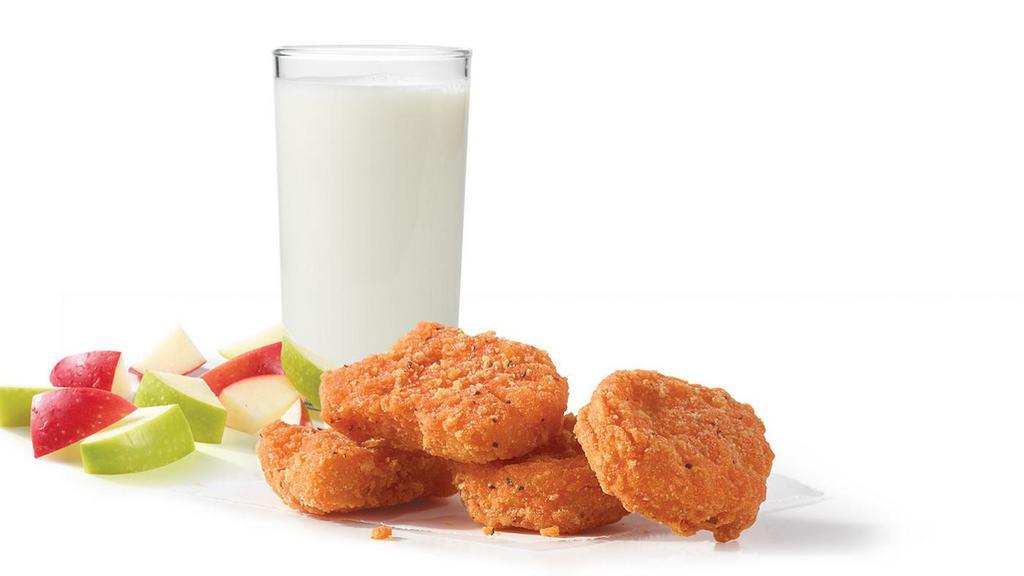 Kids' 4 Pc. Spicy Nuggets · 100% white-meat chicken breaded and marinated in our unique, fiery blend of peppers and spices. Served with your choice of six dipping sauces including Buttermilk Ranch, BBQ, Sweet & Sour, Honey Mustard or Ghost Pepper Ranch. The Internet icon is back for a hot minute.