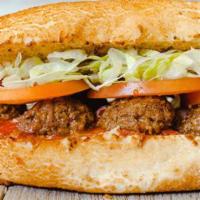 Meatless Mike · Vegan Meatballs, Marinara, Pepper Jack. All sandwiches are served hot with dirty sauce, lett...