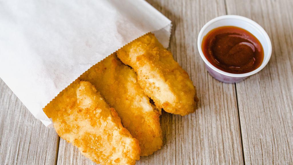 CHICKEN STRIPS · 3 chicken tenders served with your choice of sauce. [420 cal]