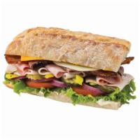Dagwood Sandwich · Includes Turkey breast, Roast beef, Ham, Bacon, Tomatoes, Pickles, Pepperoncini, Red onions,...