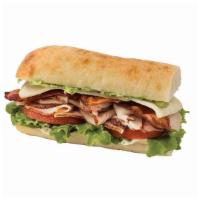 Gourmet Santa Cruz Sandwich · Includes Turkey breast Bacon Avocado Tomatoes Organic spring greens Havarti cheese Ciabatta ...