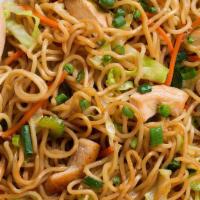 Chicken & vegatable chow mein · Chow Mein with Chicken, Bok-Choy 