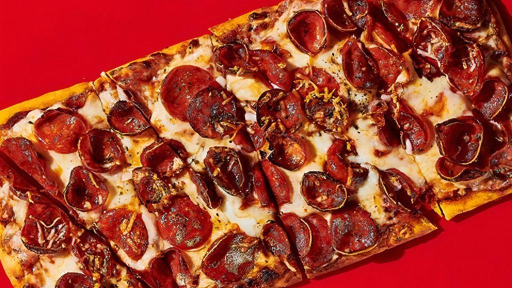 Double Pepperoni Flatbread via Dave & Buster's