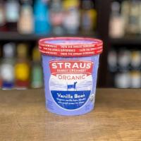 Organic Straus Vanilla Bean · Organic Vanilla Bean blended into sweet cream ice cream