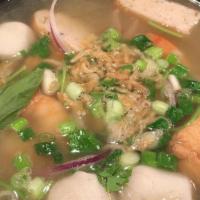 Combination Seafood Noodle Soup soup · Shrimp, fish ball, fish cake