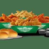 16Pc Crispy Tender Pack · 16 Crispy Tenders with up to 3 flavors, large fries, 3 dips, and 4 rolls. (Feeds 4-5)