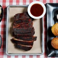 Texas BBQ Rib Family Pack · A full slab (12 bones) of our famous Texas BBQ ribs. Comes with Four Fresh Cornbread Muffins...