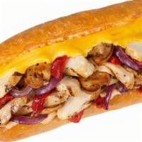 #45 Chicken Cheese Steak · 1/4 lb. of our all-natural, rotisserie-style chicken combined with sautéed mushrooms, roaste...