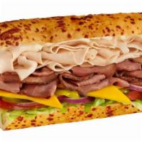 #8 Roast Beef, Turkey & Cheddar - Hot · 1/4 lb. of hot roast beef & turkey with cheddar and mayo, served Togo’s Style