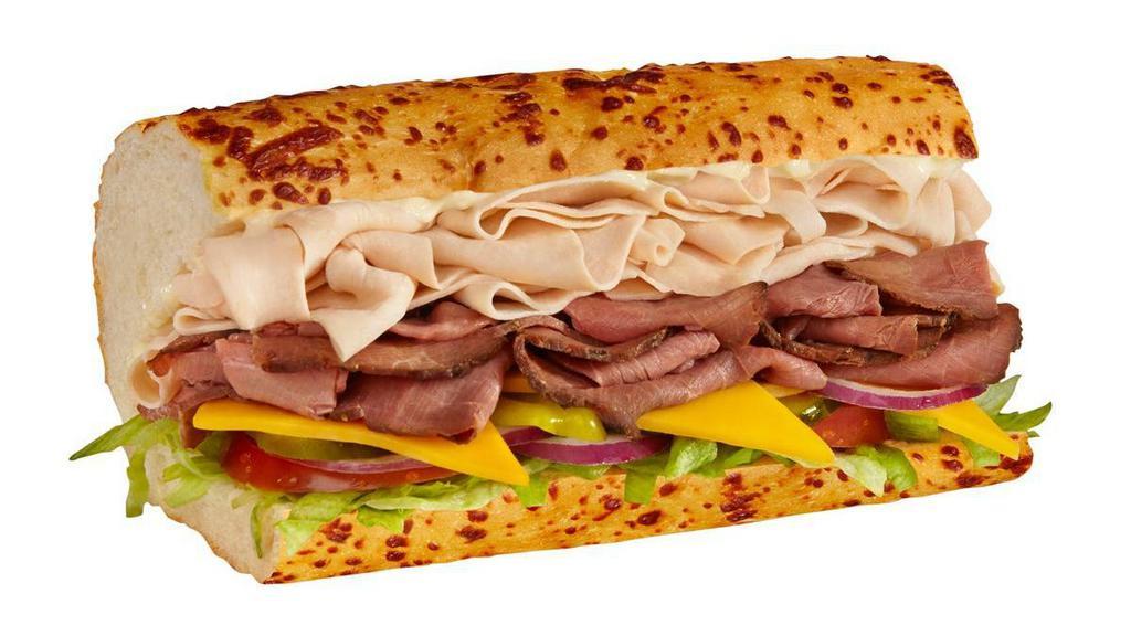 #8 Roast Beef, Turkey & Cheddar - Hot · 1/4 lb. of hot roast beef & turkey with cheddar and mayo, served Togo’s Style