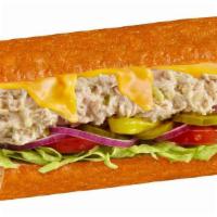 #30 Tuna Melt · Premium albacore tuna & sweet pickle relish with mayo and melted cheddar cheese, served Togo...