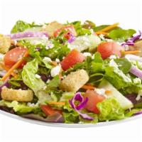 Farmer'S Market Salad · Cucumbers, carrots, cabbage, tomatoes, feta, red onions, pepperoncinis & croutons with Itali...
