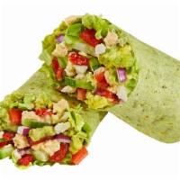 Ultimate Veggie Wrap · Avocado, hummus, cucumbers, feta, roasted red peppers, lettuce, tomatoes and red onions with...