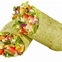 Farmer'S Market Wrap · Cucumbers, carrots, cabbage, tomatoes, feta, red onions, pepperoncinis & croutons, wrapped i...