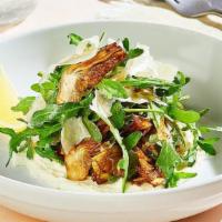 Crispy Artichoke Salad · Crispy artichoke hearts with whipped goat cheese, arugula and Parmesan served with our house...
