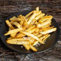 I Believe You Can Fry (Fries) · Idaho potatoes fried until golden crisp, served with a fab sauce of your choice.