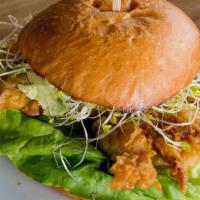Louie, Louie! · Fried soft-shell crab, butter lettuce, avocado, alfalfa sprouts, Louie dressing on ACME bun.