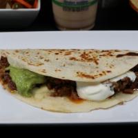 Super Quesadilla · 7” Flour tortilla filled with your favorite meat choice, creamy melted cheese, fresh guacamo...