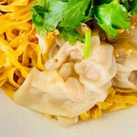 13. Plain Wonton Noodles · Choice of either wide egg noodles, thin egg noodles, wide rice noodles, thin rice noodles, g...