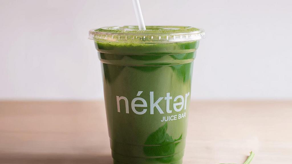 Greenie™ · Start your day with our signature green drink and flood your body with vitamins & nutrients. Parsley, spinach, kale, celery, cucumber, lemon, and red apple. 90 / 110 / 150 cal